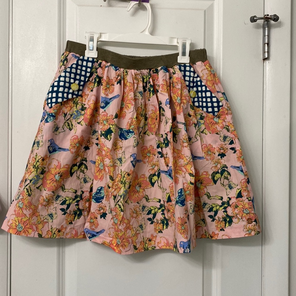 New Matilda Jane 435 Skirt Pink Flowered Pockets Girls 14 Cottagecore Chic